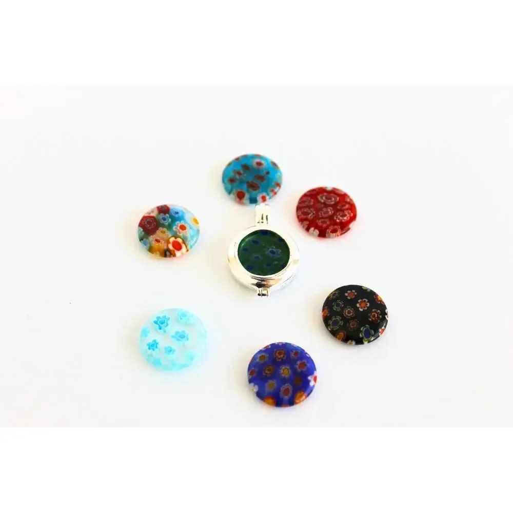 Vintage Millefiori Changeable Necklace 18in Multicolor Made/Italy Micro Mosaic - Picture 4 of 8